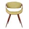 Armen Living Butterfly Mid-Century Dining Chair in Walnut Finish and Green Fabric LCBUCHWAGR - alternate 4